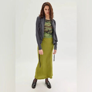 UO Zander Cinched Open-Front Cardigan, Grey, Size Small, New with Tags